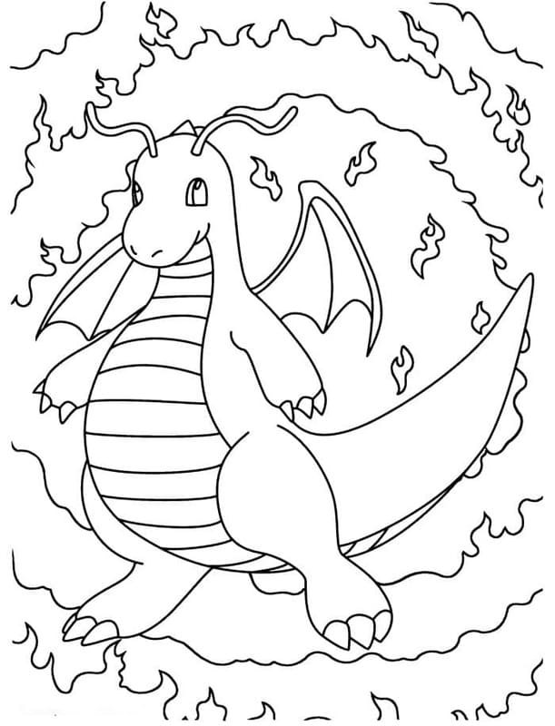 Çizmek Dragonite ücretsiz yazdırılabilir Boyama Sayfası