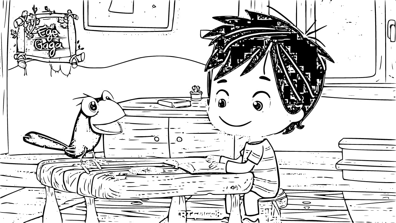 Çizmek Ege ile Gaga 6 Boyama Sayfası