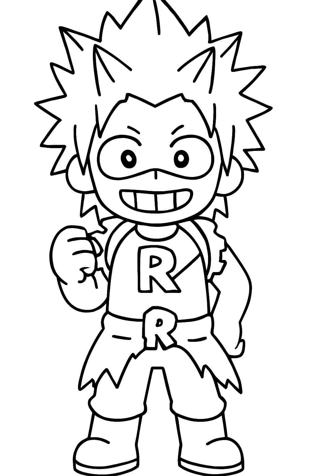 Çizmek Eijiro Kirishima Boyama Sayfası