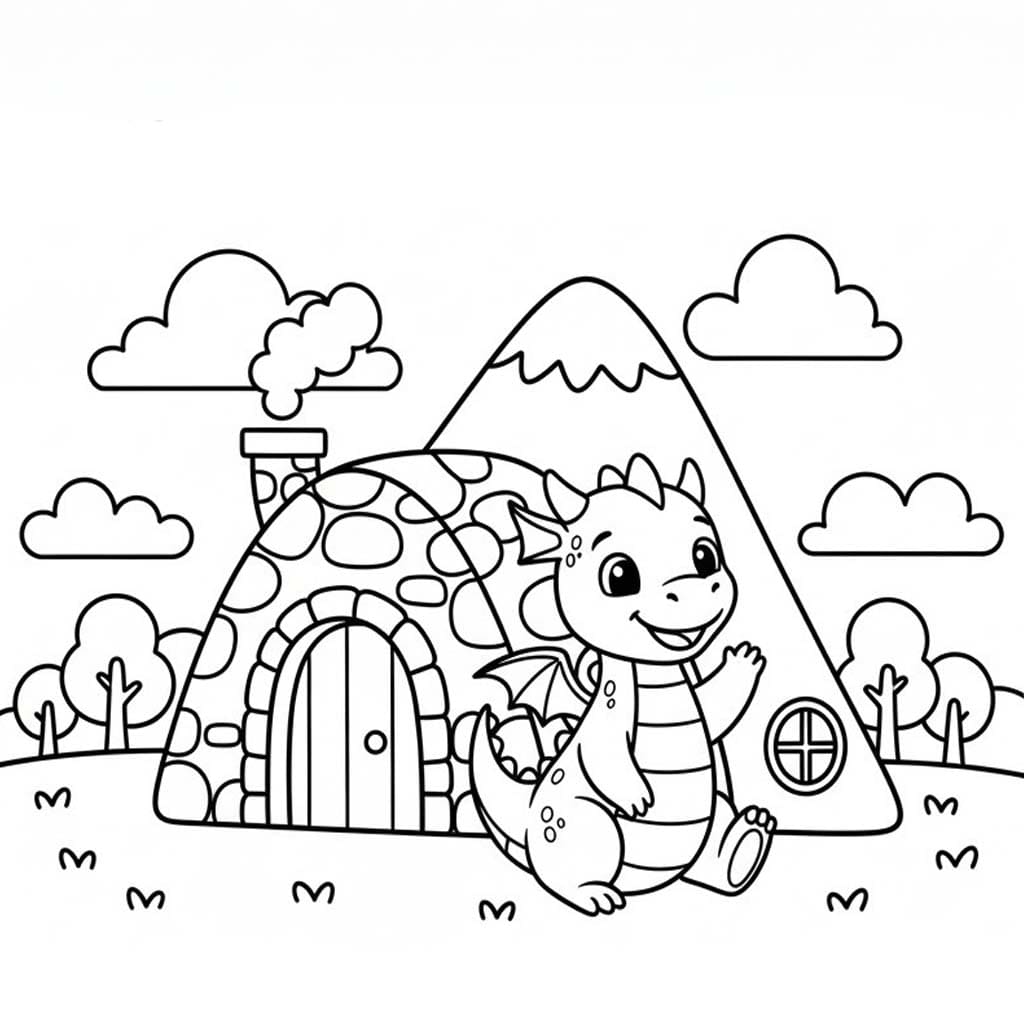 Çizmek Ejderha temel Boyama Sayfası