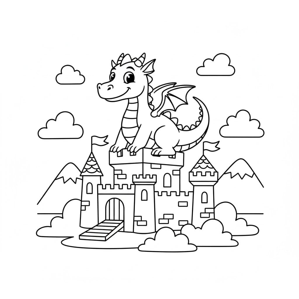 Çizmek Ejderha ücretsiz yazdırılabilir Boyama Sayfası