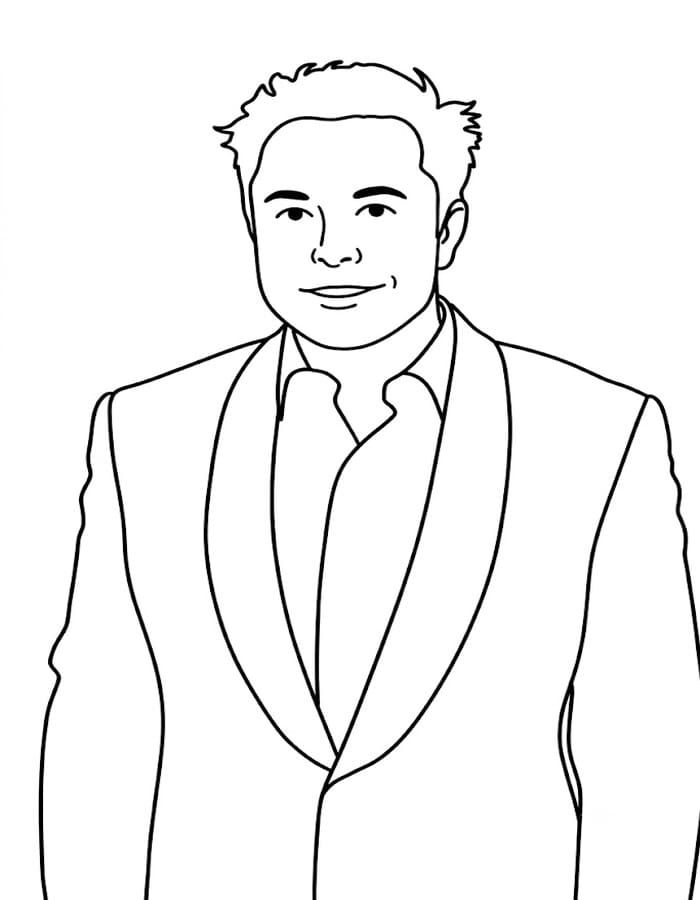 Çizmek Elon Musk Basit Boyama Sayfası