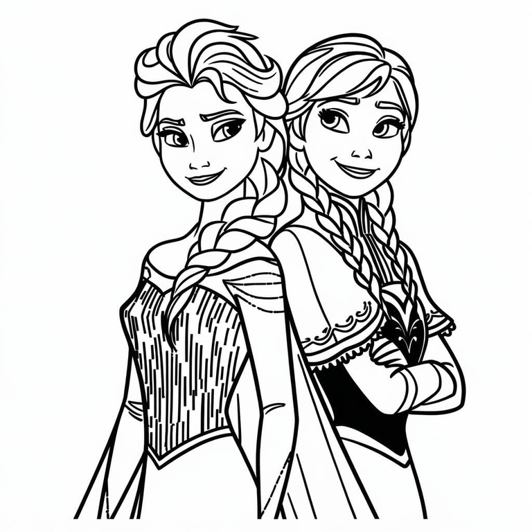 Çizmek Elsa Ve Anna 3 Boyama Sayfası