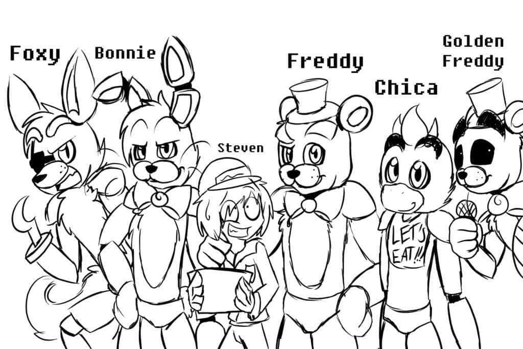 Çizmek FNAF yazdırılabilir Boyama Sayfası