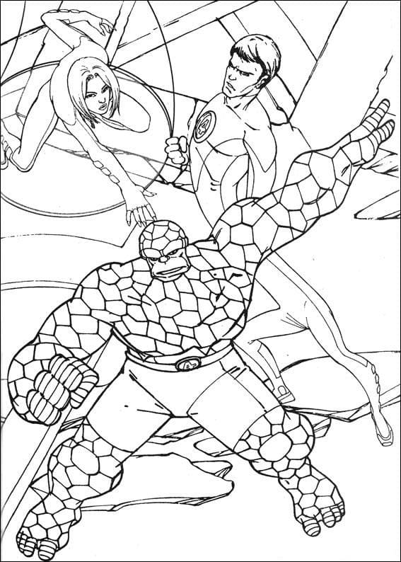 Çizmek Fantastik Dörtlü yazdırılabilir Boyama Sayfası