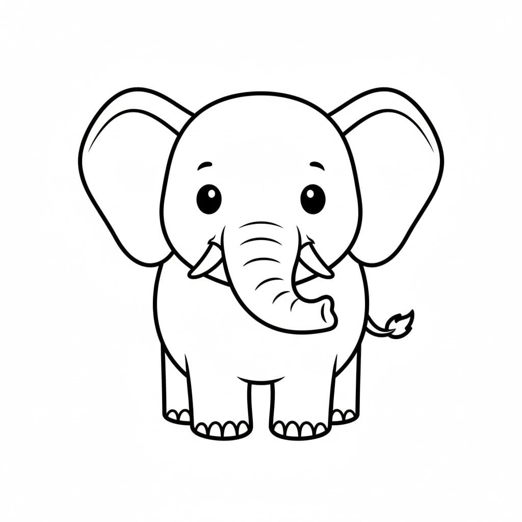 Çizmek Fil 3 Boyama Sayfası