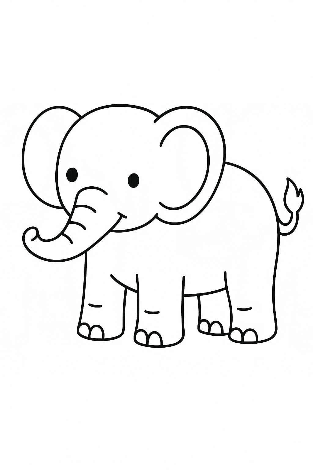 Çizmek Fil çocuklar için kolay Boyama Sayfası