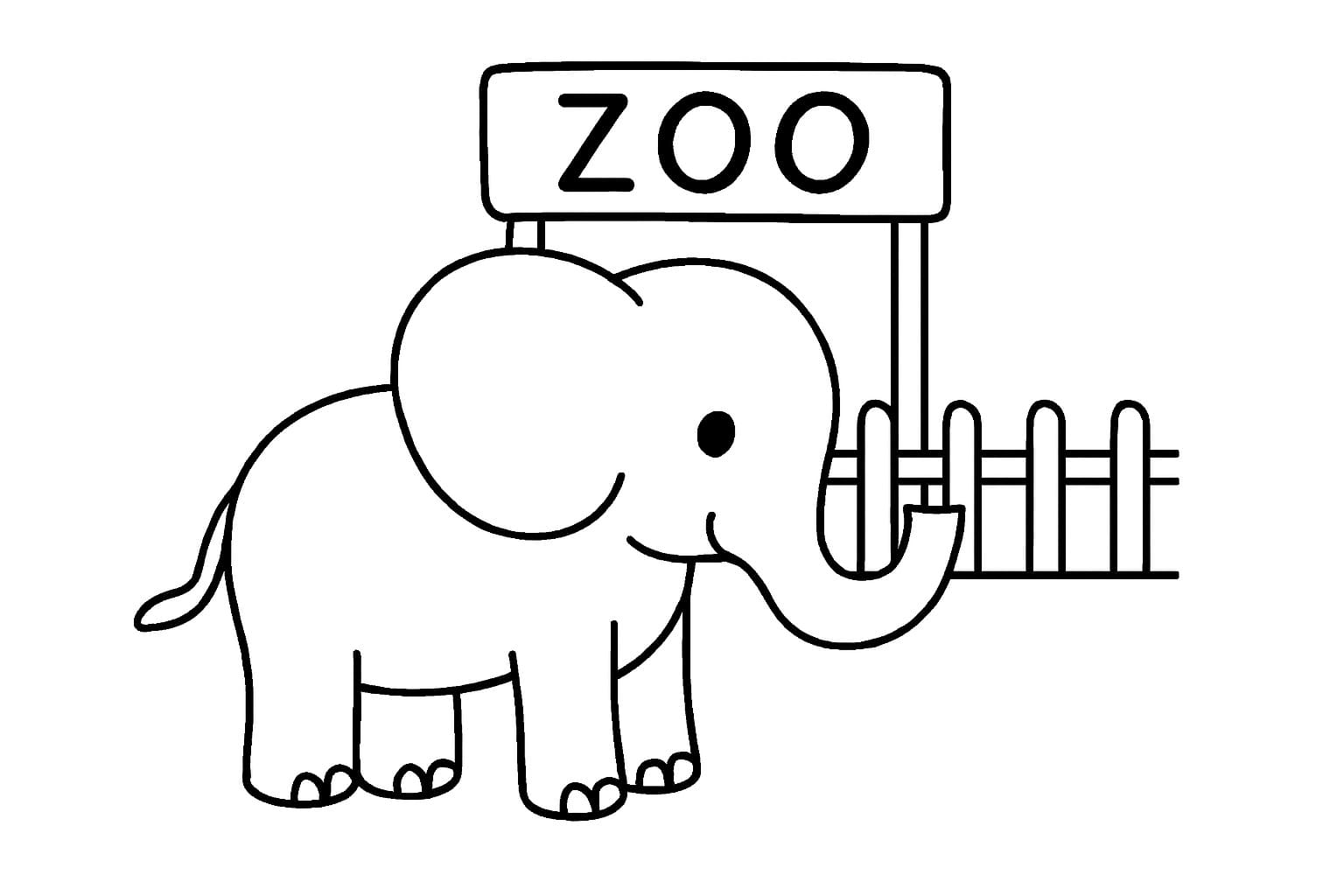 Çizmek Fil kolay Boyama Sayfası