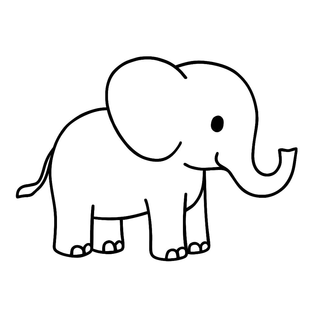 Çizmek Fil temel Boyama Sayfası