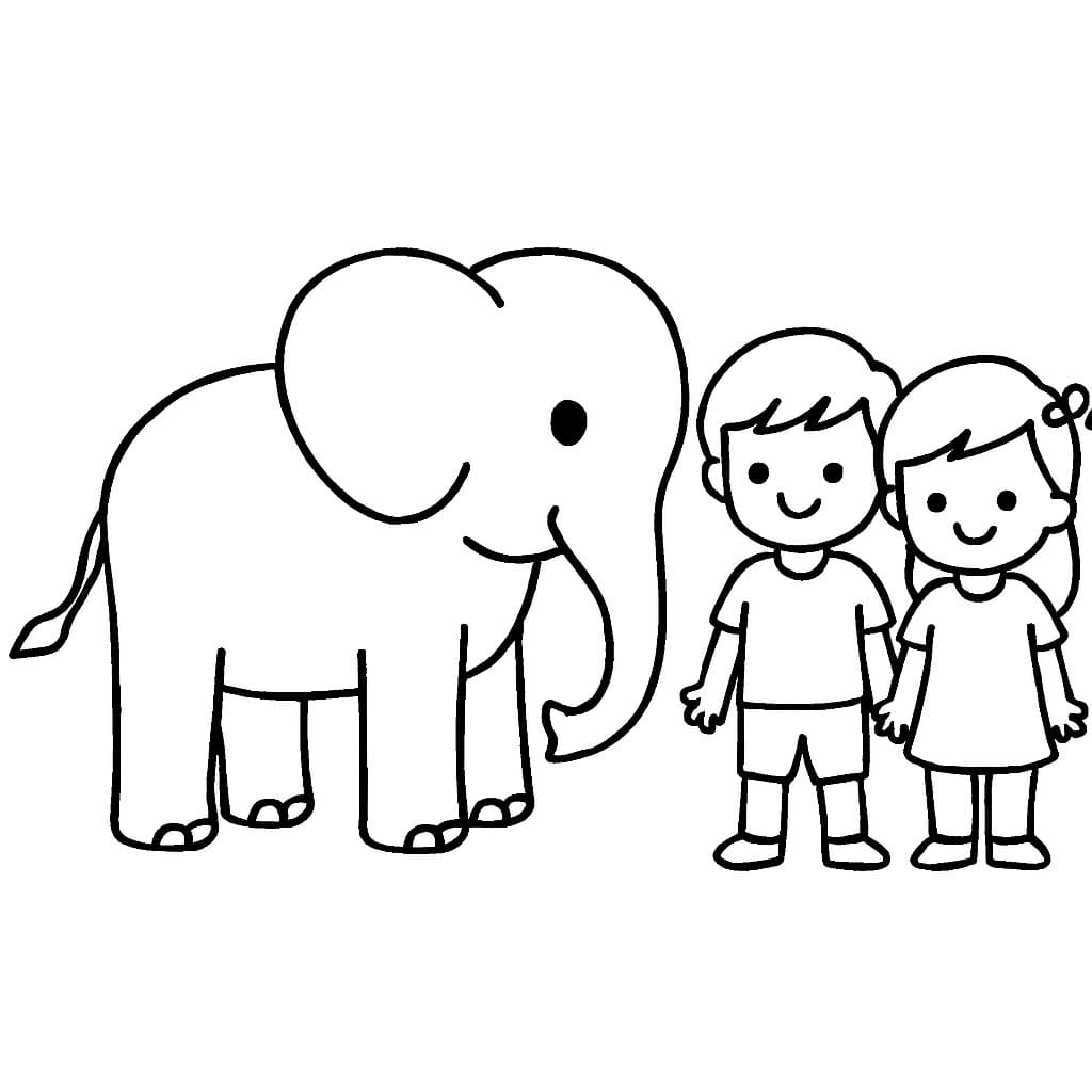 Çizmek Fil yazdırılabilir Boyama Sayfası