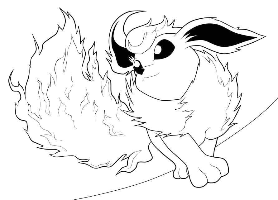 Çizmek Flareon Basit Boyama Sayfası