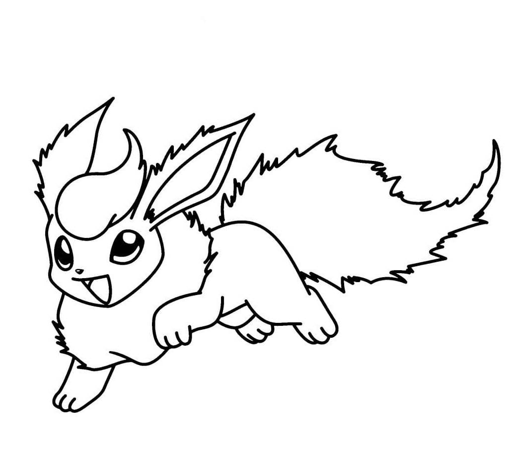 Çizmek Flareon Kolay Boyama Sayfası