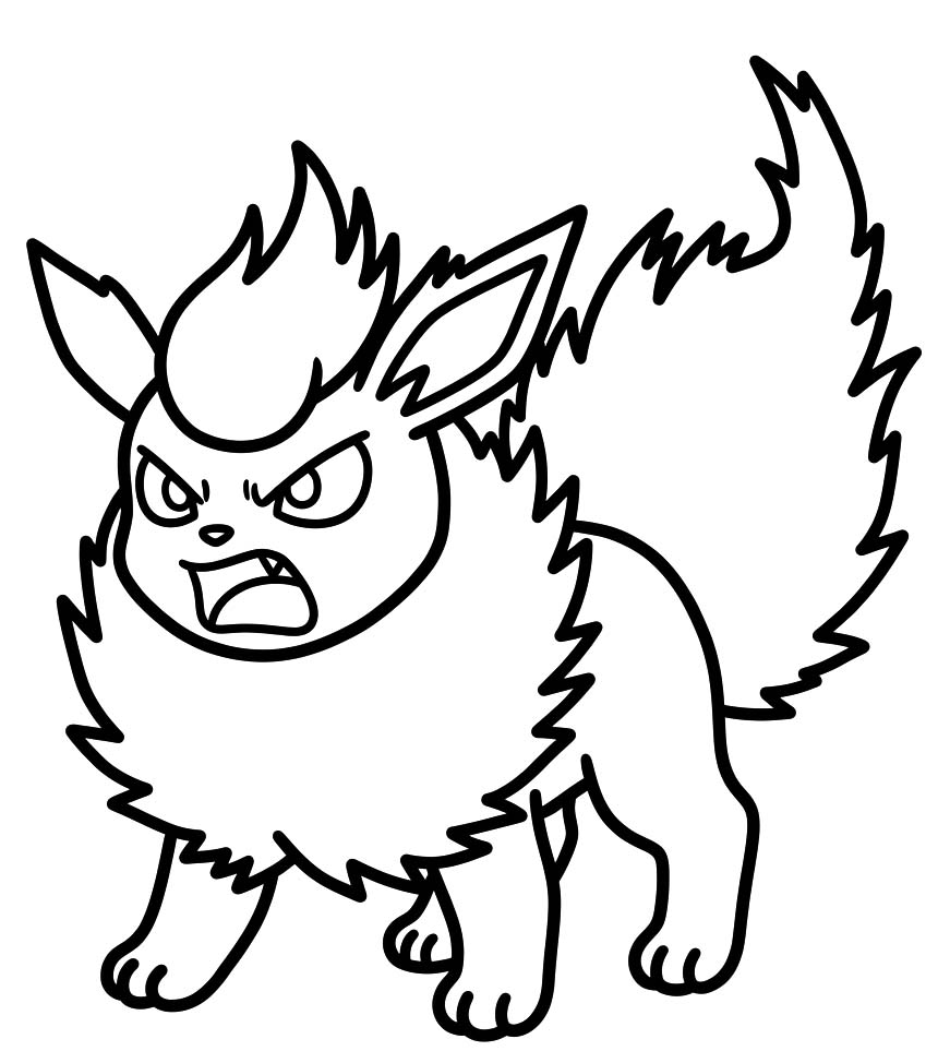 Çizmek Flareon Boyama Sayfası
