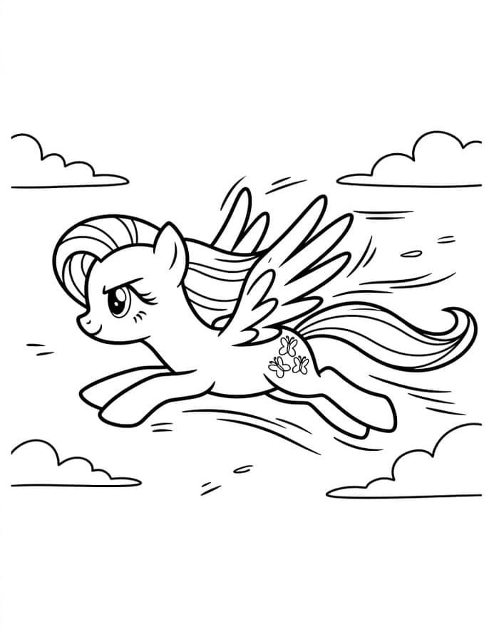 Çizmek Fluttershy Basit Boyama Sayfası