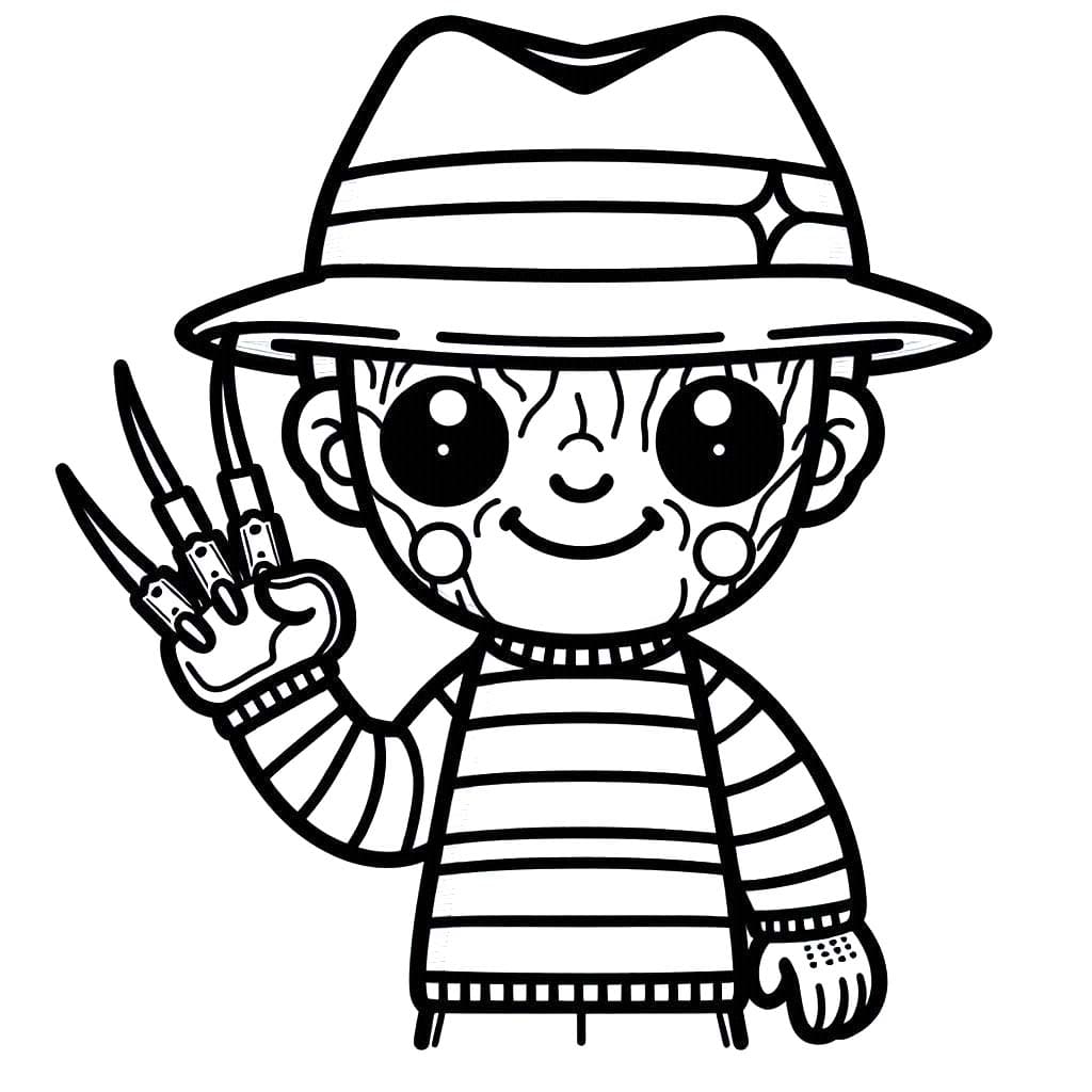 Çizmek Freddy Krueger Ücretsiz yazdırılabilir Boyama Sayfası