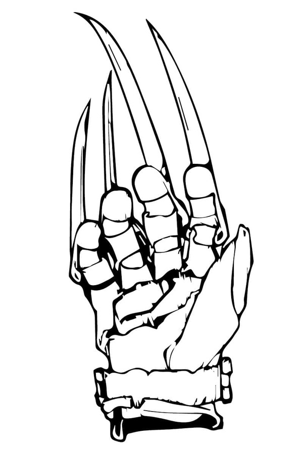 Çizmek Freddy Krueger çocuklar için Basit Boyama Sayfası