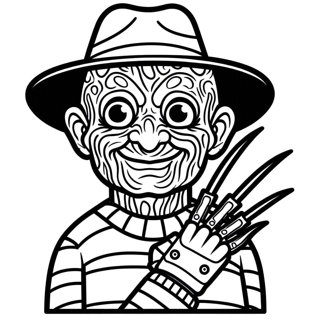 Çizmek Freddy Krueger yazdırılabilir Boyama Sayfası