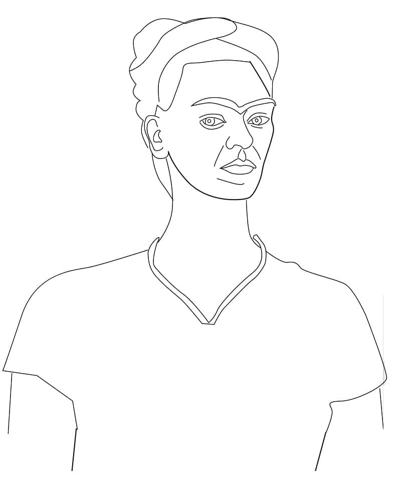 Çizmek Frida Kahlo Çocuklar için Boyama Sayfası