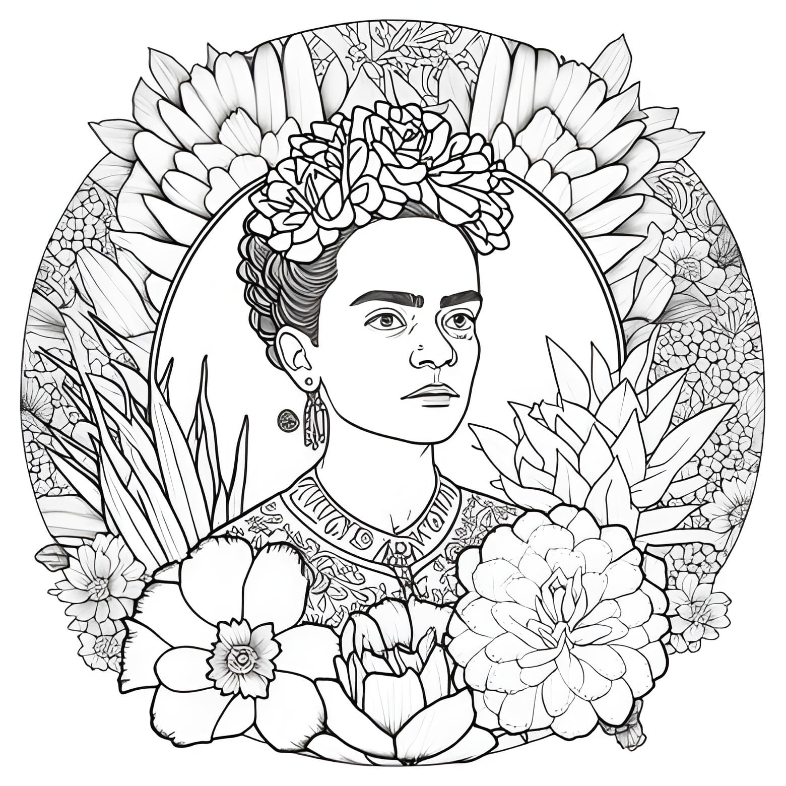 Çizmek Frida Kahlo ücretsiz Boyama Sayfası