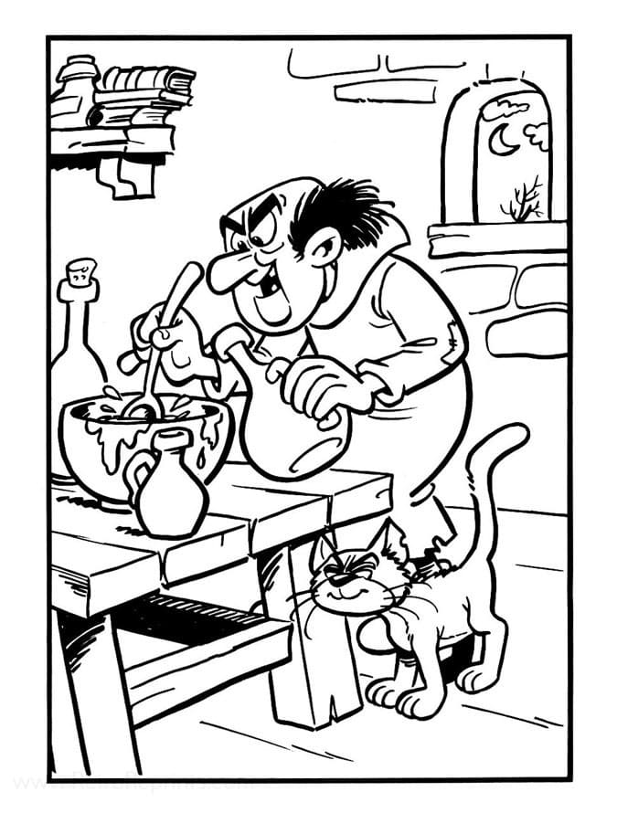 Çizmek Gargamel temel Boyama Sayfası