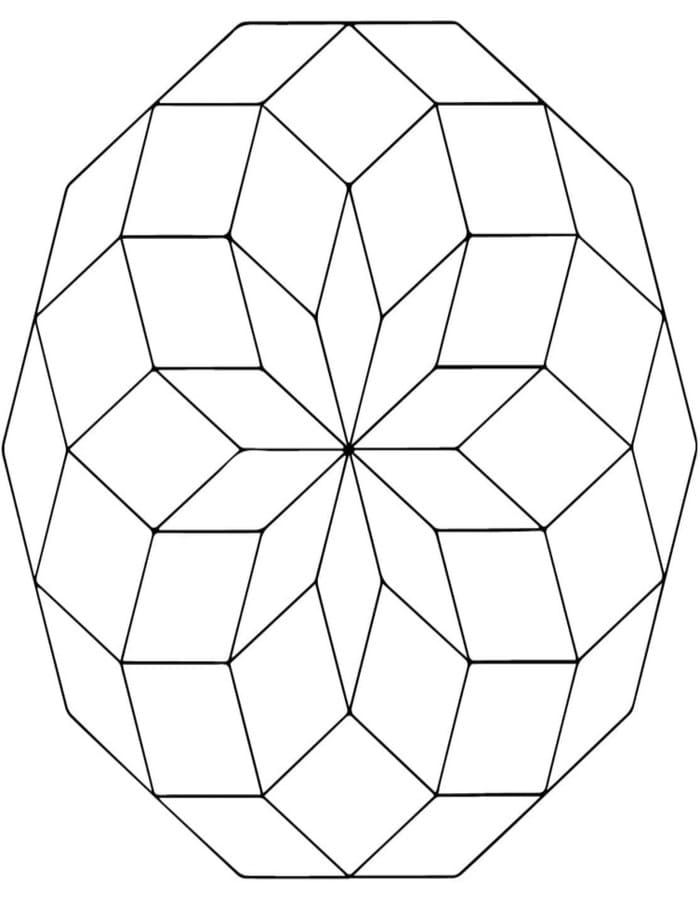 Çizmek Geometrik Kolay Boyama Sayfası