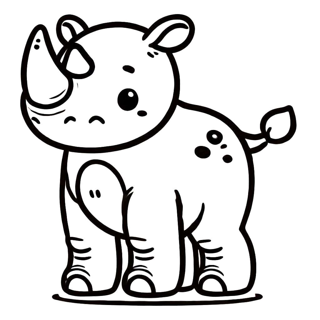 Çizmek Gergedan 3 Boyama Sayfası