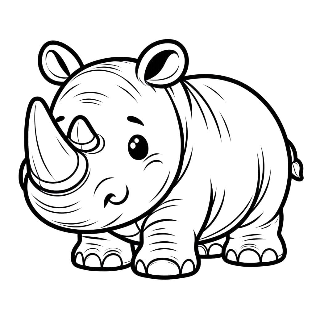 Çizmek Gergedan 8 Boyama Sayfası