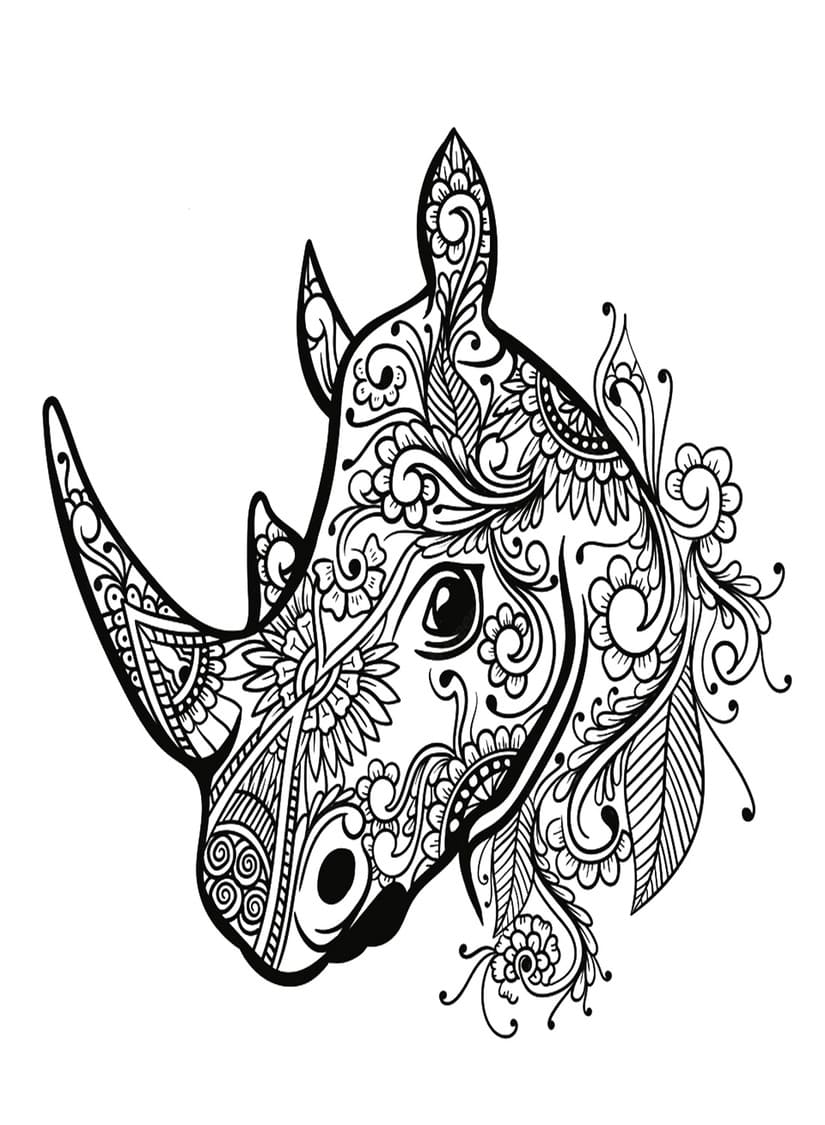 Çizmek Gergedan Ücretsiz Yazdırılabilir Boyama Sayfası