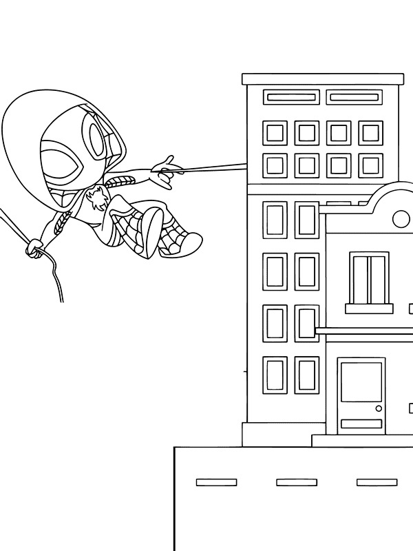 Çizmek Ghost Spider kolay Boyama Sayfası