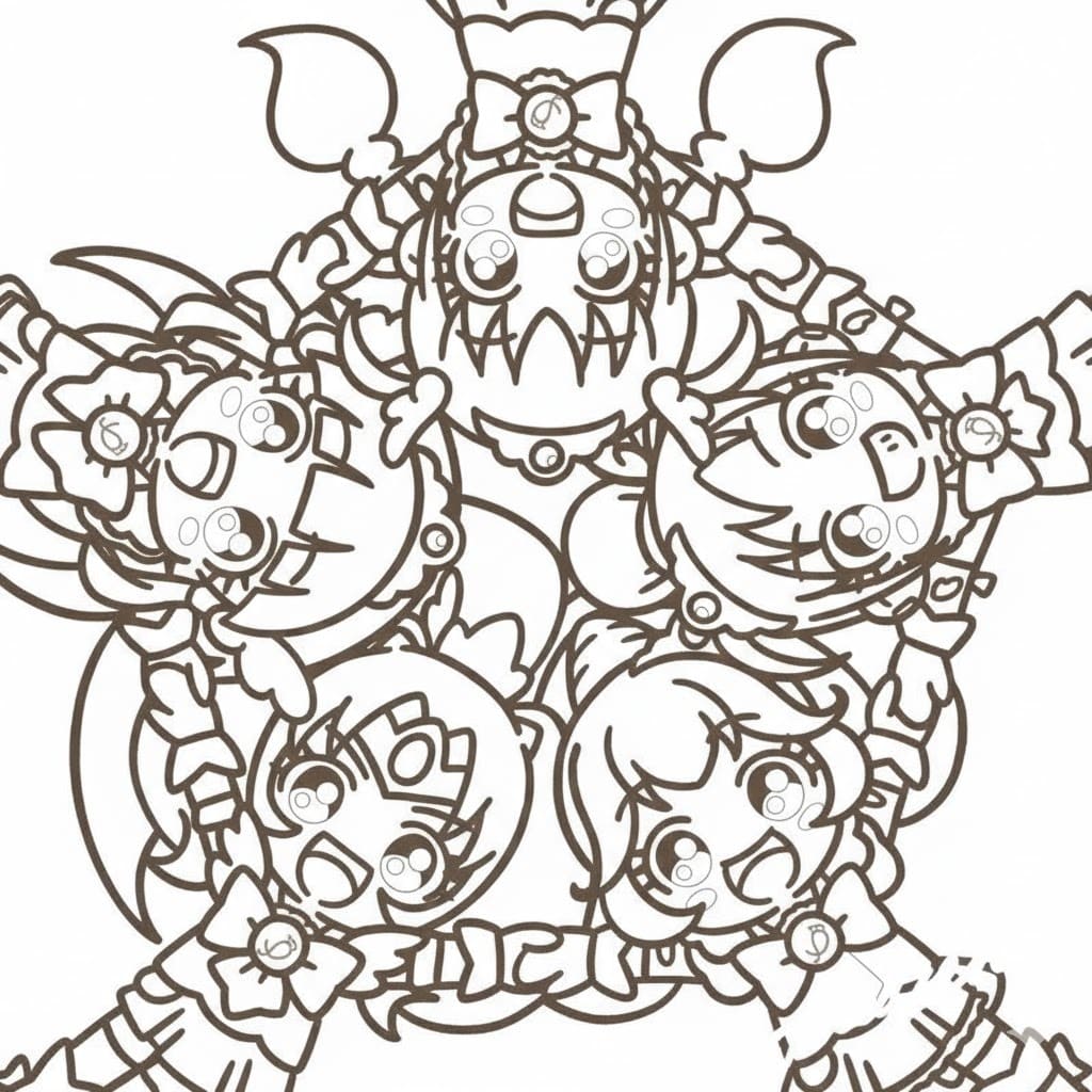 Çizmek Glitter Force 6 Boyama Sayfası