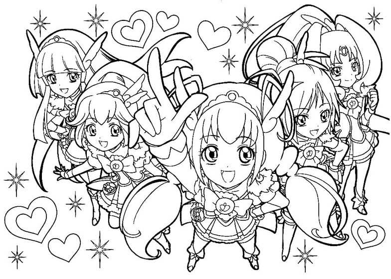 Çizmek Glitter Force çocuklar için basit Boyama Sayfası