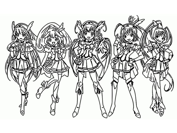 Çizmek Glitter Force yazdırılabilir temel Boyama Sayfası