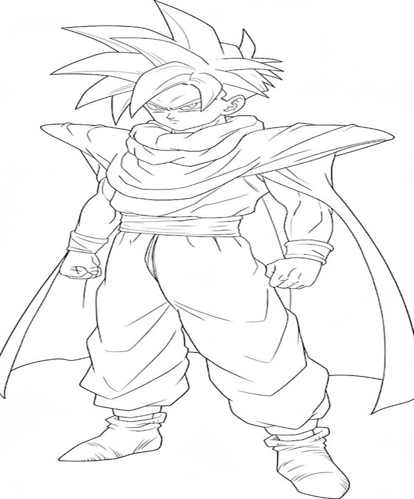 Çizmek Gohan ücretsiz yazdırılabilir Boyama Sayfası