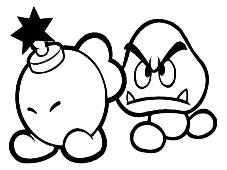 Çizmek Goomba Temel Boyama Sayfası