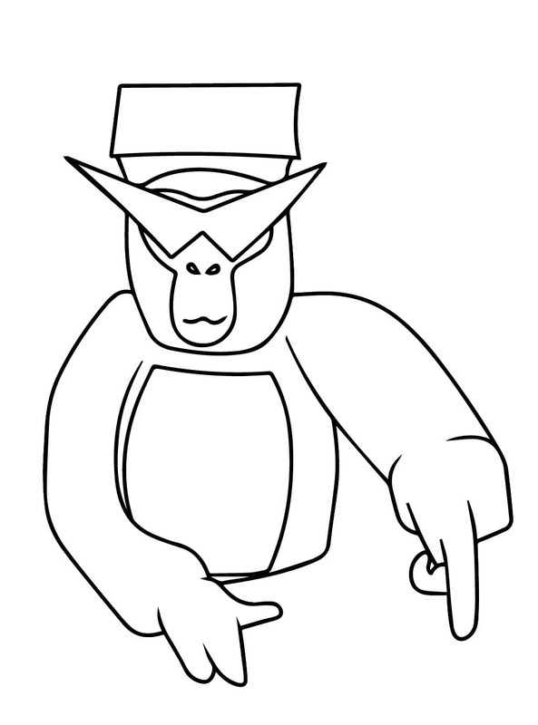 Çizmek Gorilla Tag Ücretsiz Boyama Sayfası