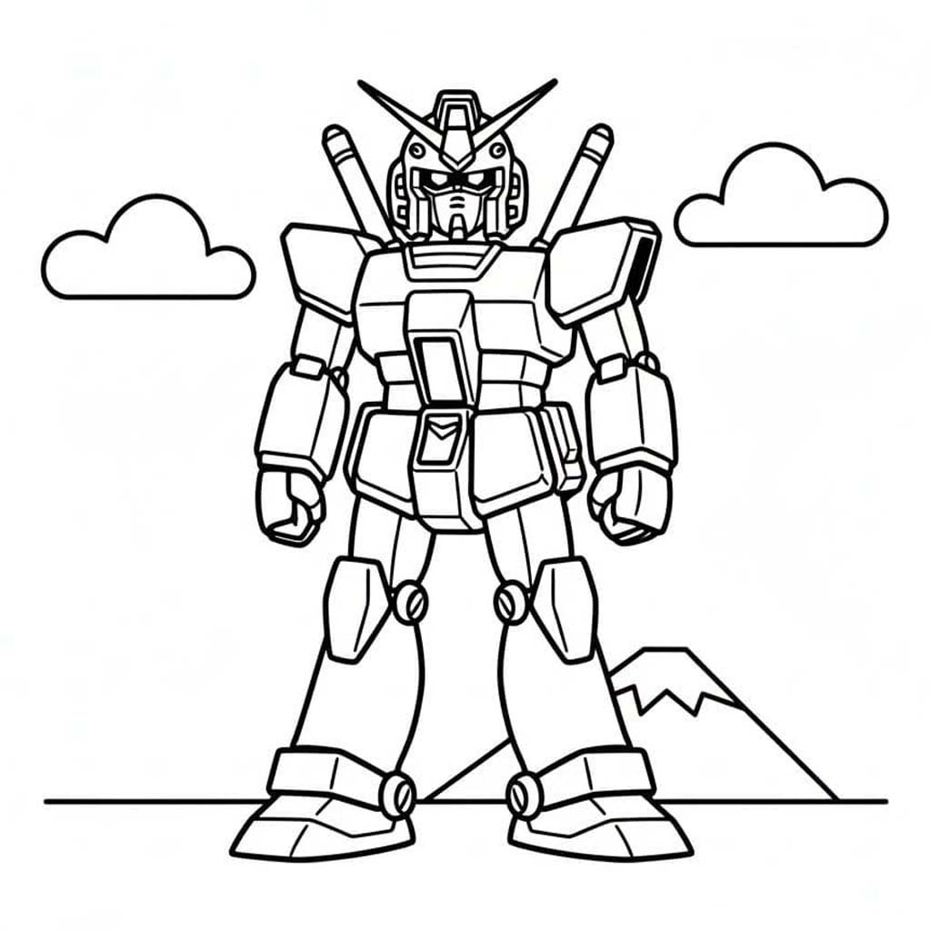 Çizmek Gundam çocuklar için Ücretsiz Boyama Sayfası