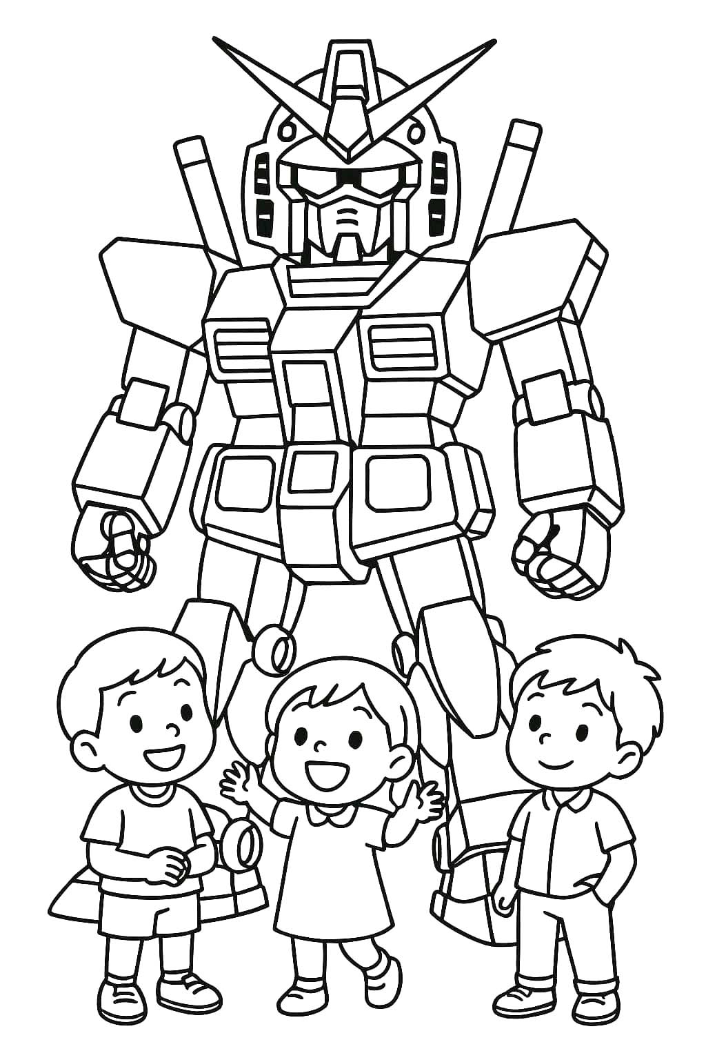 Çizmek Gundam çocuklar için kolay Boyama Sayfası
