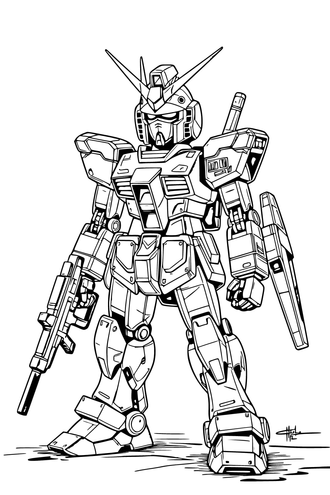 Çizmek Gundam kolay Boyama Sayfası