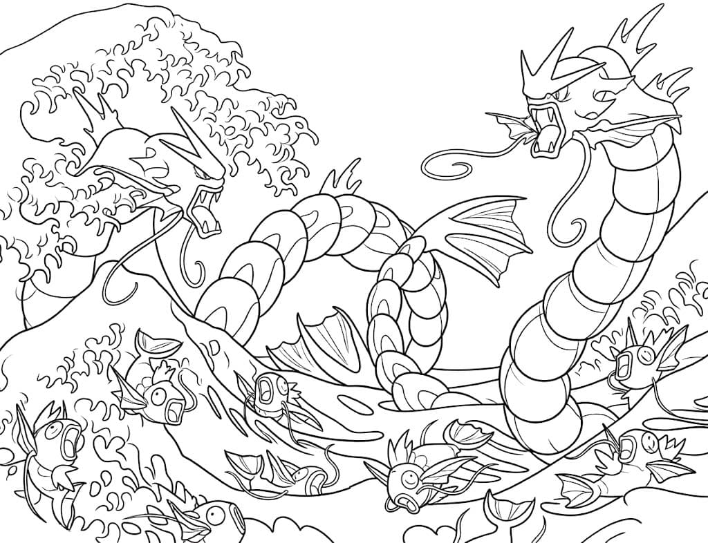 Çizmek Gyarados yazdırılabilir Boyama Sayfası