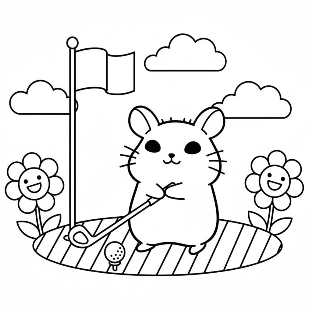 Çizmek Hamtaro Yazdırılabilir Boyama Sayfası