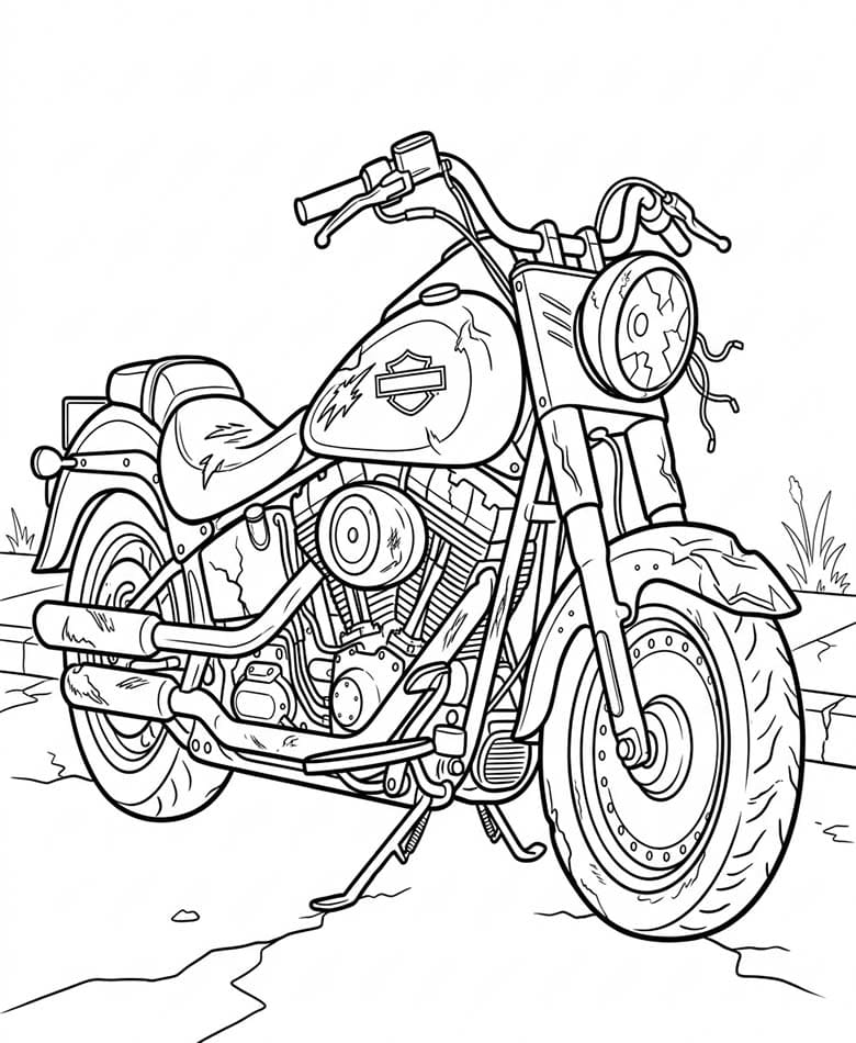Çizmek Harley Davidson yazdırılabilir