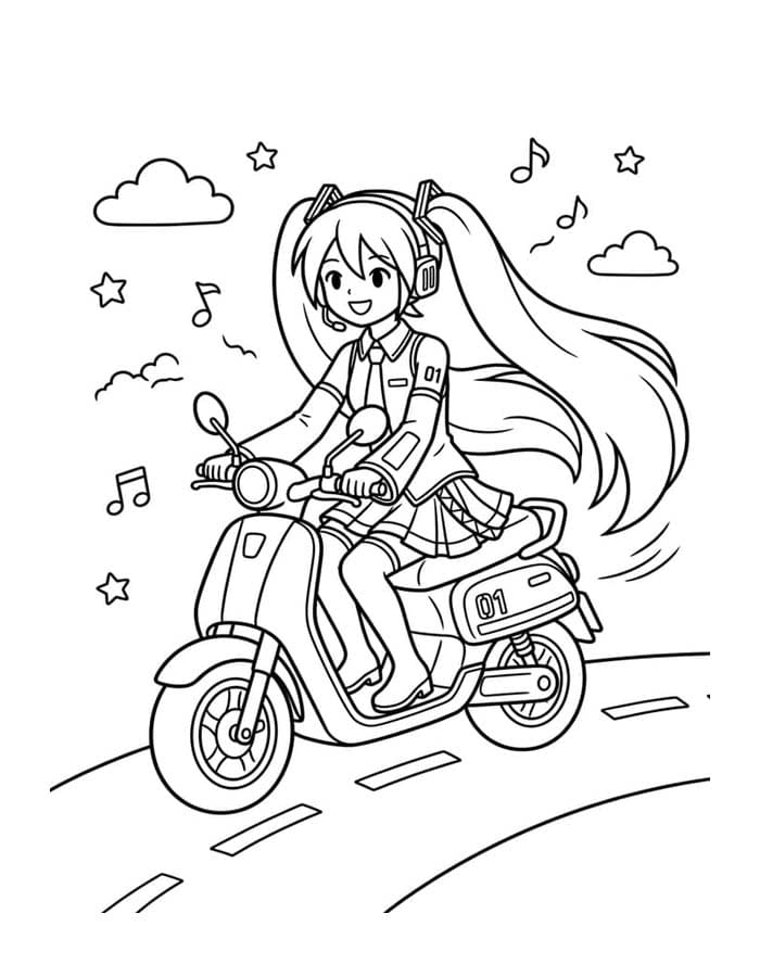Çizmek Hatsune Miku Temel Boyama Sayfası