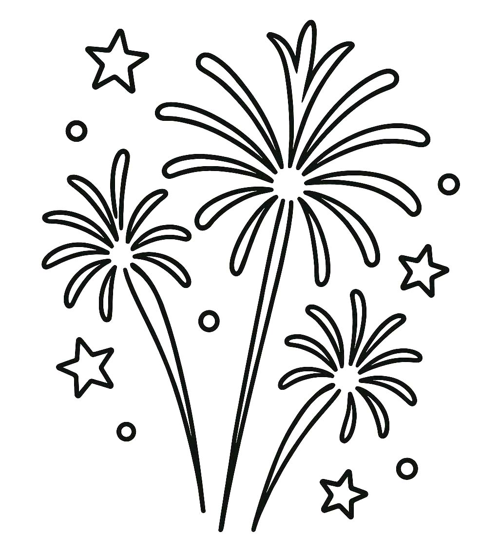 Çizmek Havai Fişekler Boyama Sayfası