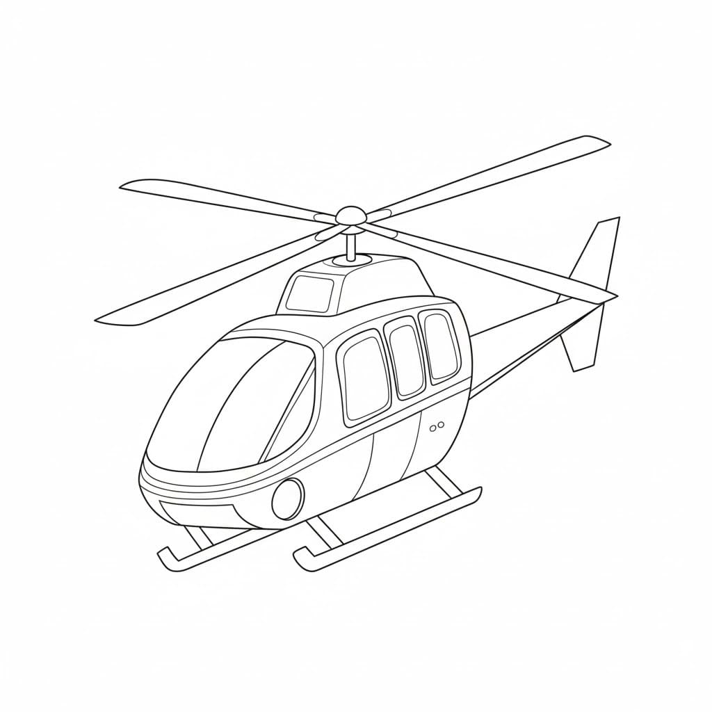 Çizmek Helikopter 5 Boyama Sayfası
