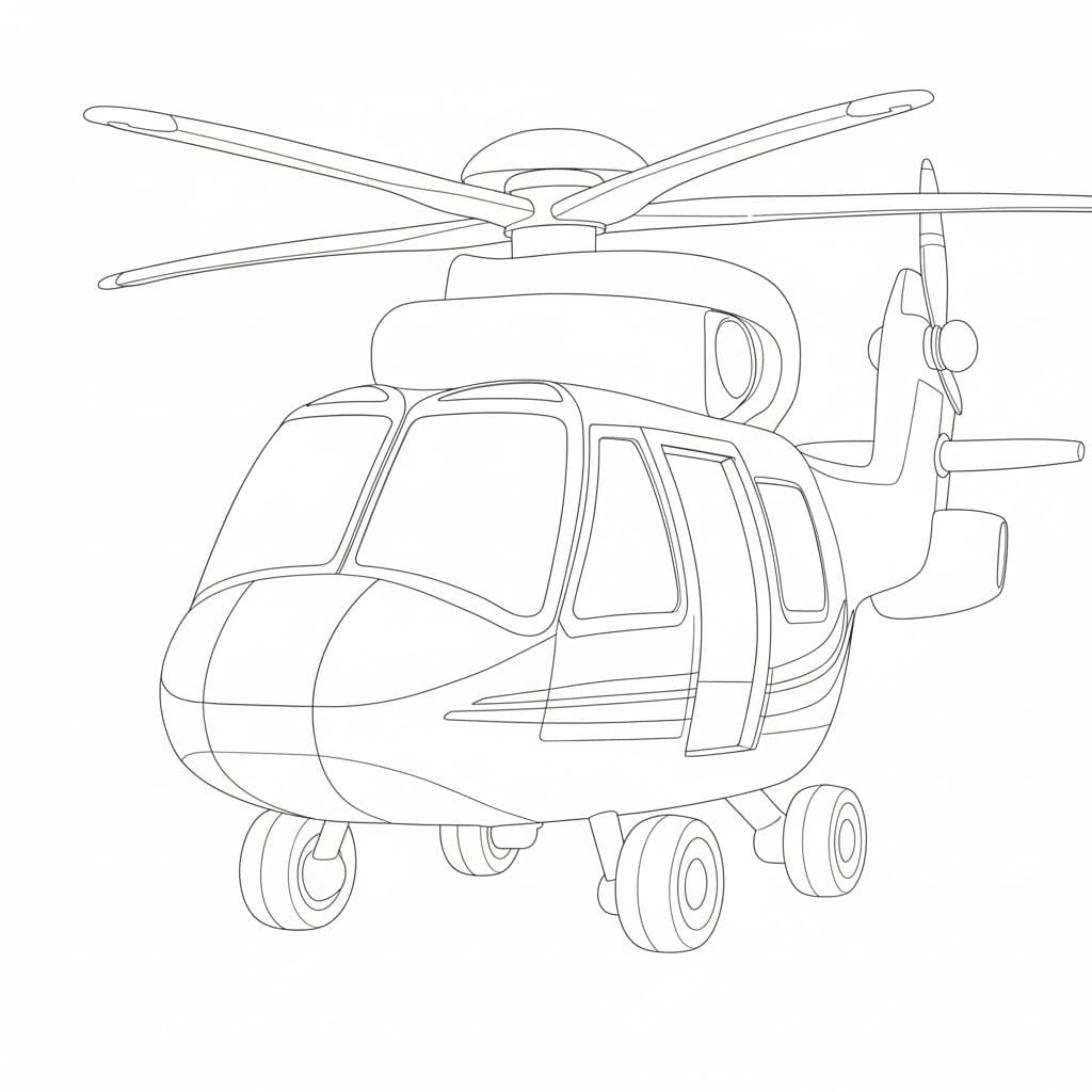 Çizmek Helikopter 7 Boyama Sayfası