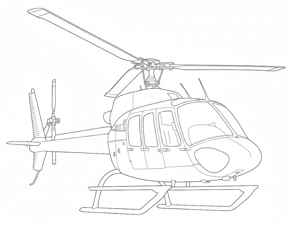 Çizmek Helikopter basit Boyama Sayfası