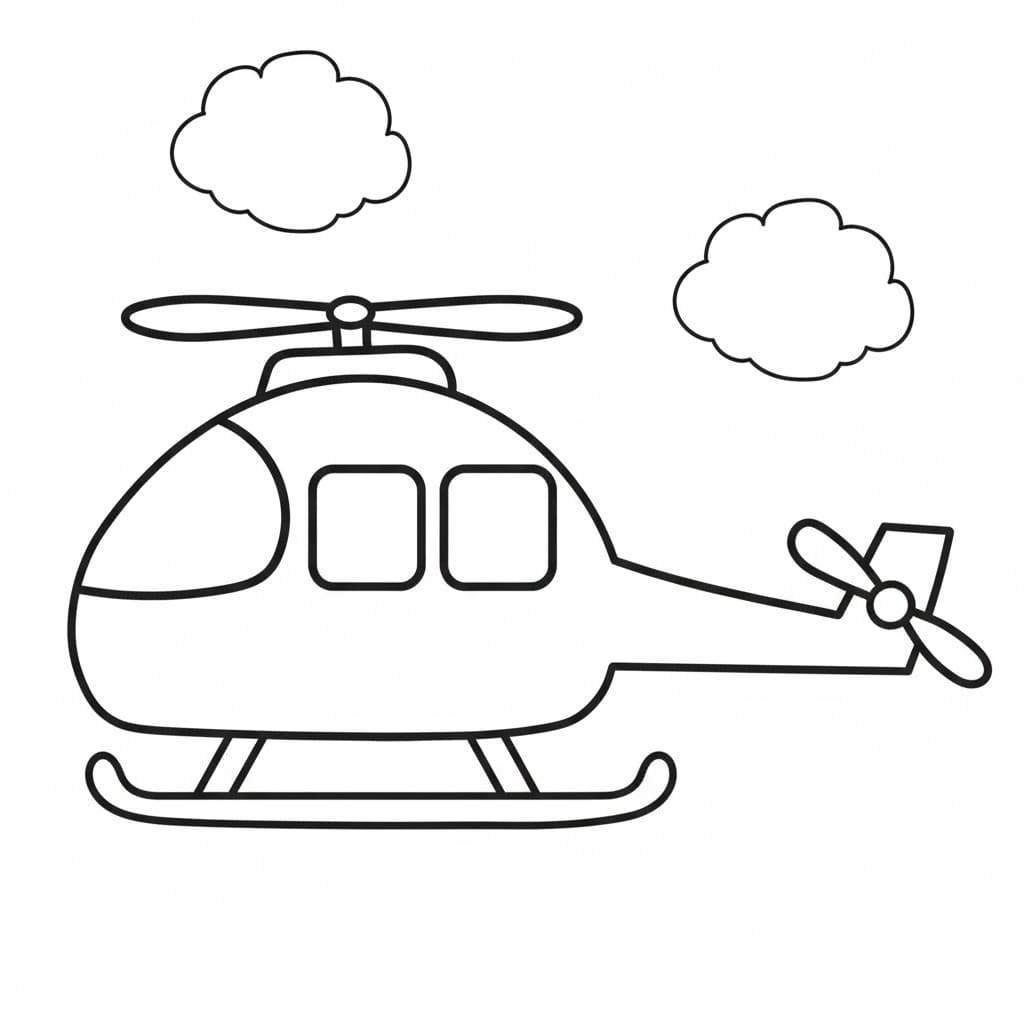 Çizmek Helikopter çocuklar için ücretsiz Boyama Sayfası