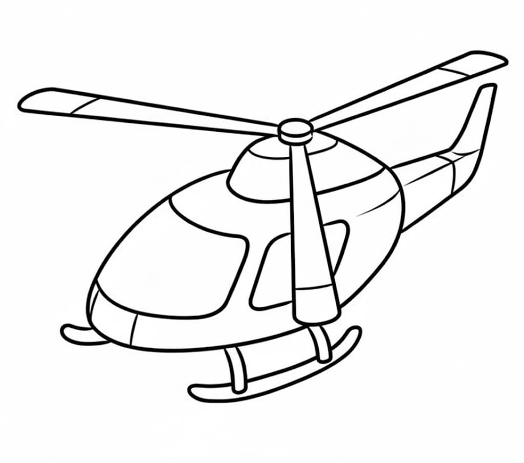 Çizmek Helikopter temel Boyama Sayfası