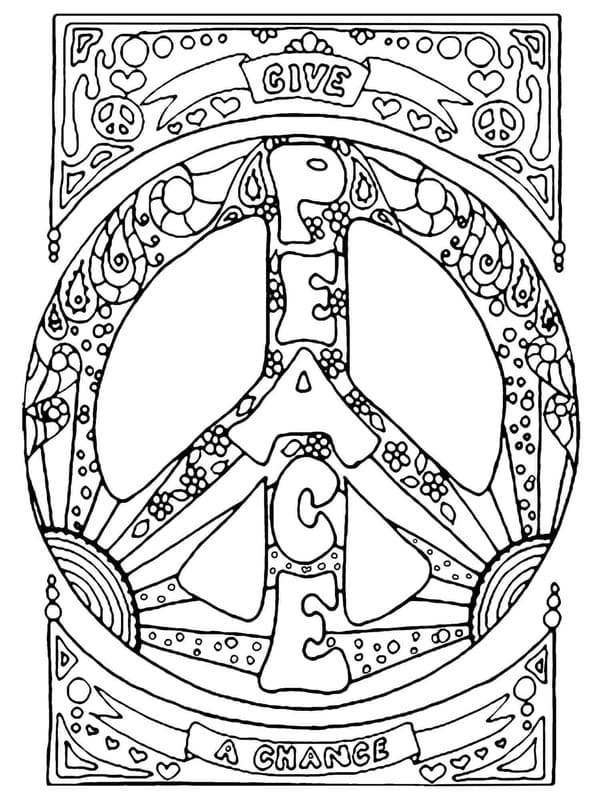 Çizmek Hippi Kolay Boyama Sayfası