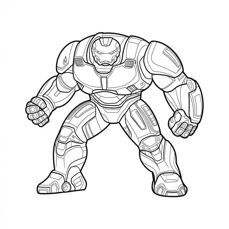 Çizmek Hulkbuster yazdırılabilir basit Boyama Sayfası